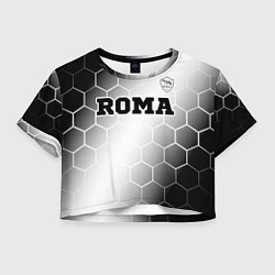 Футболка 3D укороченная женская Roma sport на светлом фоне: символ сверху, цвет: 3D-принт