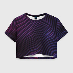 Футболка 3D укороченная женская Волнистый металлик, цвет: 3D-принт