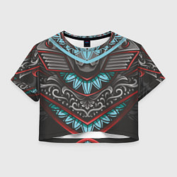 Футболка 3D укороченная женская Узорчатые узоры, цвет: 3D-принт