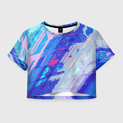 Футболка 3D укороченная женская Машина в градиенте, цвет: 3D-принт