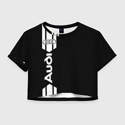 Футболка 3D укороченная женская Audi - вертикальные полосы, цвет: 3D-принт