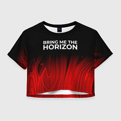 Футболка 3D укороченная женская Bring Me the Horizon red plasma, цвет: 3D-принт