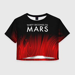 Футболка 3D укороченная женская Thirty Seconds to Mars red plasma, цвет: 3D-принт