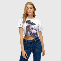 Футболка 3D укороченная женская Синъэй и Владилена - 86, цвет: 3D-принт — фото 2