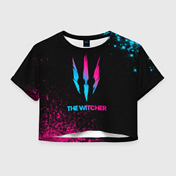 Футболка 3D укороченная женская The Witcher - neon gradient, цвет: 3D-принт