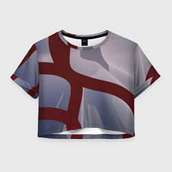 Футболка 3D укороченная женская Красные и розовые волнообразные пластины, цвет: 3D-принт