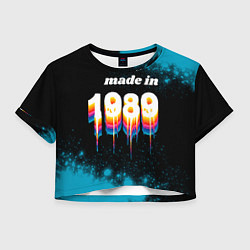 Футболка 3D укороченная женская Made in 1989: liquid art, цвет: 3D-принт