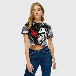 Футболка 3D укороченная женская Берсерк - доспехи зверя, цвет: 3D-принт — фото 2
