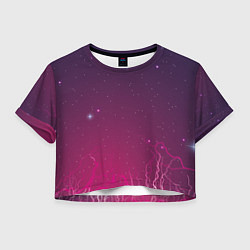 Футболка 3D укороченная женская Космическая аномалия, цвет: 3D-принт