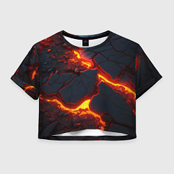 Футболка 3D укороченная женская Красивая неоновая лава, цвет: 3D-принт