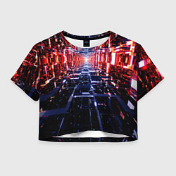 Футболка 3D укороченная женская Лабиринт в Свет, цвет: 3D-принт