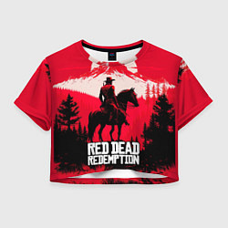 Футболка 3D укороченная женская Red Dead Redemption, mountain, цвет: 3D-принт