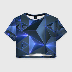 Футболка 3D укороченная женская Triangle neon, цвет: 3D-принт