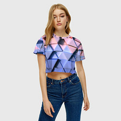 Футболка 3D укороченная женская Triangle gradient, цвет: 3D-принт — фото 2