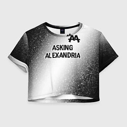 Футболка 3D укороченная женская Asking Alexandria glitch на светлом фоне: символ с, цвет: 3D-принт