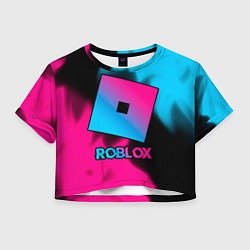 Футболка 3D укороченная женская Roblox - neon gradient, цвет: 3D-принт