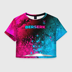 Футболка 3D укороченная женская Berserk - neon gradient: символ сверху, цвет: 3D-принт