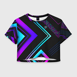 Футболка 3D укороченная женская BMW sign auto, цвет: 3D-принт