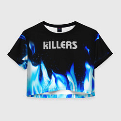 Футболка 3D укороченная женская The Killers blue fire, цвет: 3D-принт