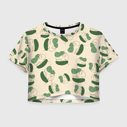 Футболка 3D укороченная женская Монстера абстракция, цвет: 3D-принт