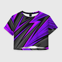 Футболка 3D укороченная женская Спорт униформа - пурпурный, цвет: 3D-принт