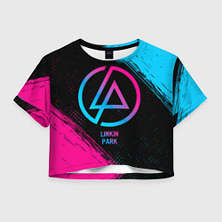 Футболка 3D укороченная женская Linkin Park - neon gradient, цвет: 3D-принт