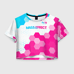 Женский топ Mass Effect neon gradient style: символ сверху