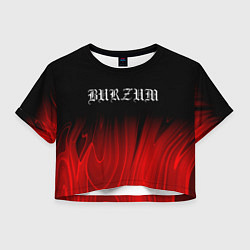 Футболка 3D укороченная женская Burzum red plasma, цвет: 3D-принт