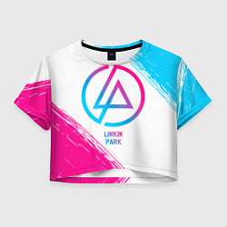 Футболка 3D укороченная женская Linkin Park neon gradient style, цвет: 3D-принт