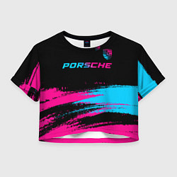 Женский топ Porsche - neon gradient: символ сверху