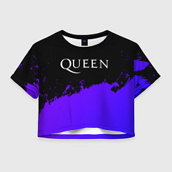 Футболка 3D укороченная женская Queen purple grunge, цвет: 3D-принт