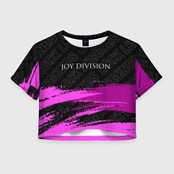Футболка 3D укороченная женская Joy Division rock legends: символ сверху, цвет: 3D-принт