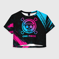 Футболка 3D укороченная женская One Piece - neon gradient, цвет: 3D-принт