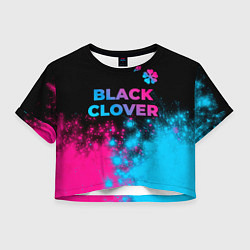 Женский топ Black Clover - neon gradient: символ сверху