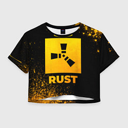 Футболка 3D укороченная женская Rust - gold gradient, цвет: 3D-принт