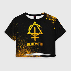 Футболка 3D укороченная женская Behemoth - gold gradient, цвет: 3D-принт