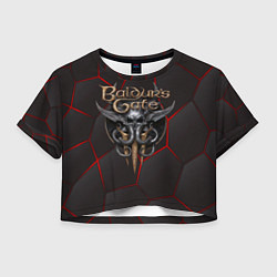 Женский топ Baldurs Gate 3 logo red black geometry