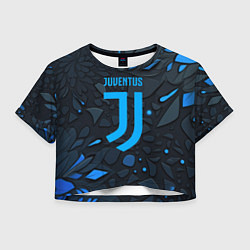 Футболка 3D укороченная женская Juventus blue logo, цвет: 3D-принт