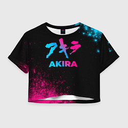 Футболка 3D укороченная женская Akira - neon gradient, цвет: 3D-принт