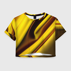 Футболка 3D укороченная женская Желтая футболка, цвет: 3D-принт