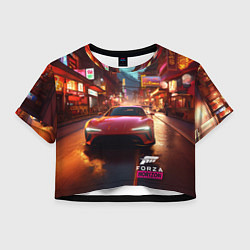 Футболка 3D укороченная женская Forza Horizon Tokio, цвет: 3D-принт