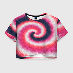 Футболка 3D укороченная женская Tie-Dye дизайн, цвет: 3D-принт