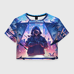 Футболка 3D укороченная женская Future hacker, цвет: 3D-принт