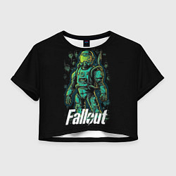 Футболка 3D укороченная женская Fallout poster style, цвет: 3D-принт