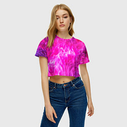 Футболка 3D укороченная женская Pink texture, цвет: 3D-принт — фото 2