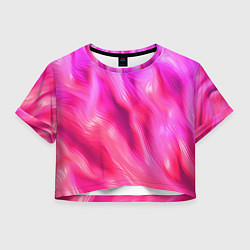 Футболка 3D укороченная женская Pink abstract texture, цвет: 3D-принт