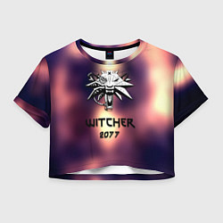 Футболка 3D укороченная женская Ведьмак 2077, цвет: 3D-принт