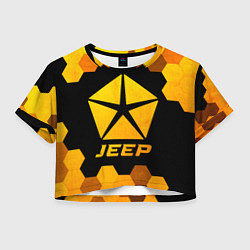 Футболка 3D укороченная женская Jeep - gold gradient, цвет: 3D-принт
