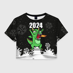 Футболка 3D укороченная женская Очередной Новый год, цвет: 3D-принт