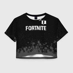 Футболка 3D укороченная женская Fortnite glitch на темном фоне посередине, цвет: 3D-принт